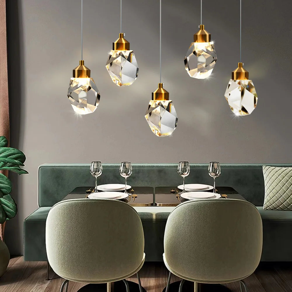 Alero Faceted Crystal Pendant Light | Celestre