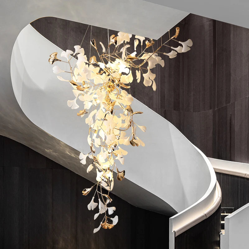 Octa Ginkgo Ceramic Petal Chandelier | Celestre