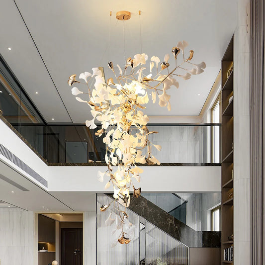 Octa Ginkgo Ceramic Petal Chandelier L 100 cm | Celestre