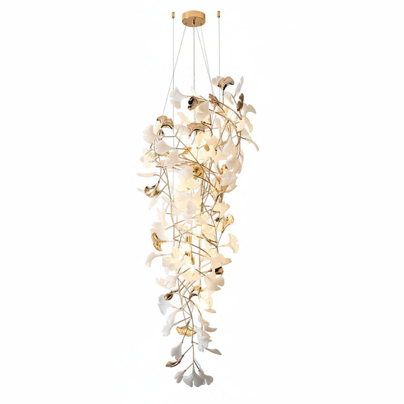 Talo Ceramic Leaf Waterfall Chandelier | Celestre