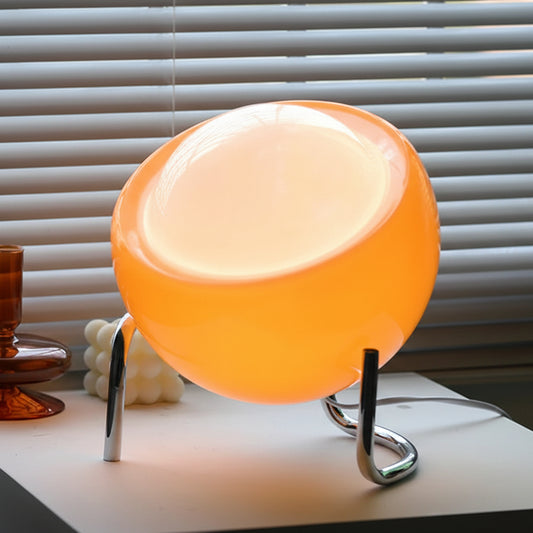 Vele Bauhaus Hemisphere Table Lamp Orange | Celestre