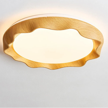 Celix Round Wavy Ceiling Light Log Wood D 35 cm | Celestre