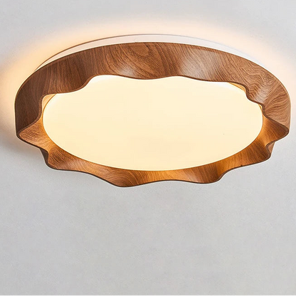 Celix Round Wavy Ceiling Light Walnut D 35 cm | Celestre