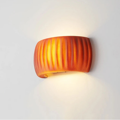 Qori Ribbed Half Pumpkin Wall Light Orange | Celestre