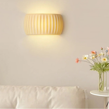 Qori Ribbed Half Pumpkin Wall Light Cream | Celestre