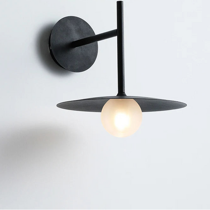 Neri Disc Globe Pole Wall Light Black Small | Celestre