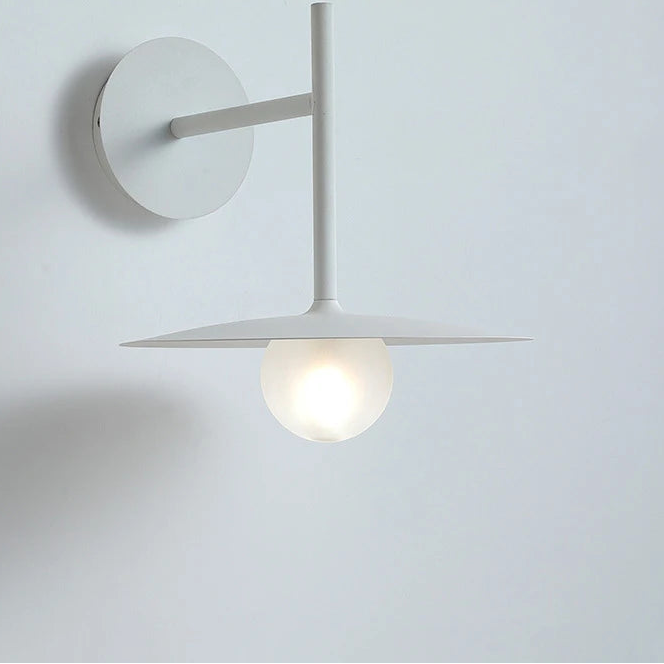 Neri Disc Globe Pole Wall Light White Small | Celestre
