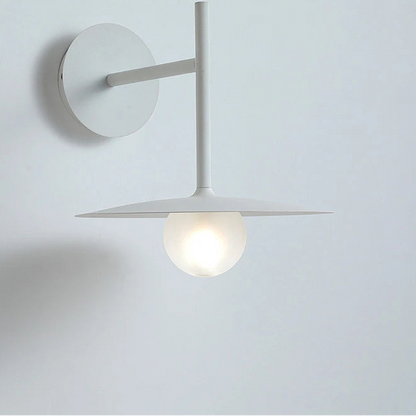 Neri Disc Globe Pole Wall Light White Small | Celestre