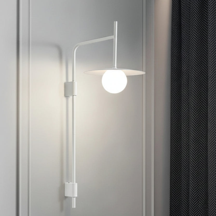 Neri Disc Globe Pole Wall Light White Large | Celestre