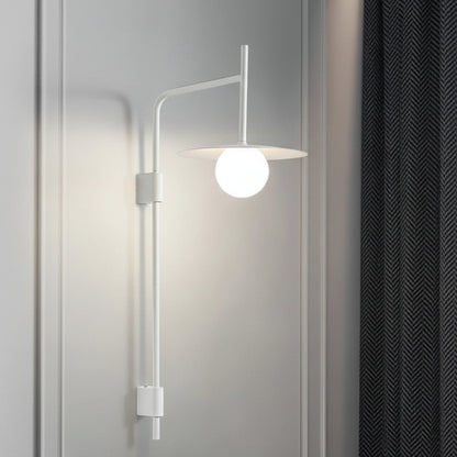 Neri Disc Globe Pole Wall Light White Large | Celestre