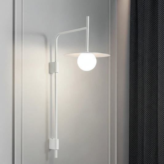 Neri Disc Globe Pole Wall Light White Large | Celestre