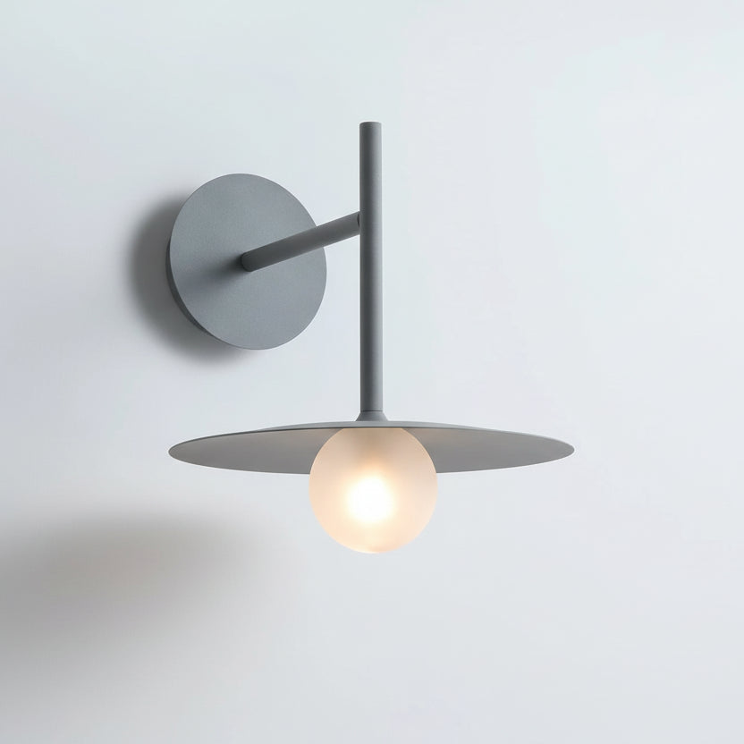 Neri Disc Globe Pole Wall Light Gray Small | Celestre