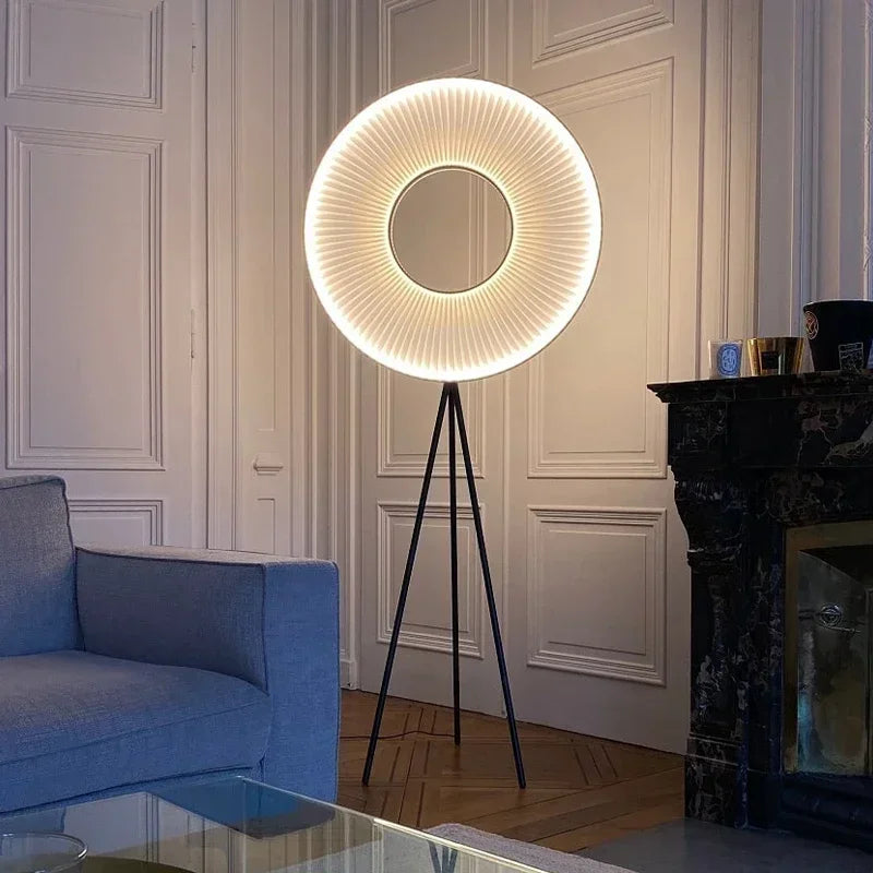 Fori Tripod Donut Pleated Floor Lamp | Celestre