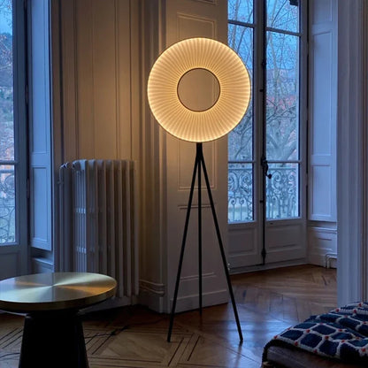 Fori Tripod Donut Pleated Floor Lamp | Celestre