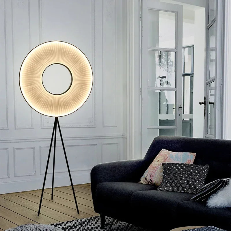 Fori Tripod Donut Pleated Floor Lamp | Celestre