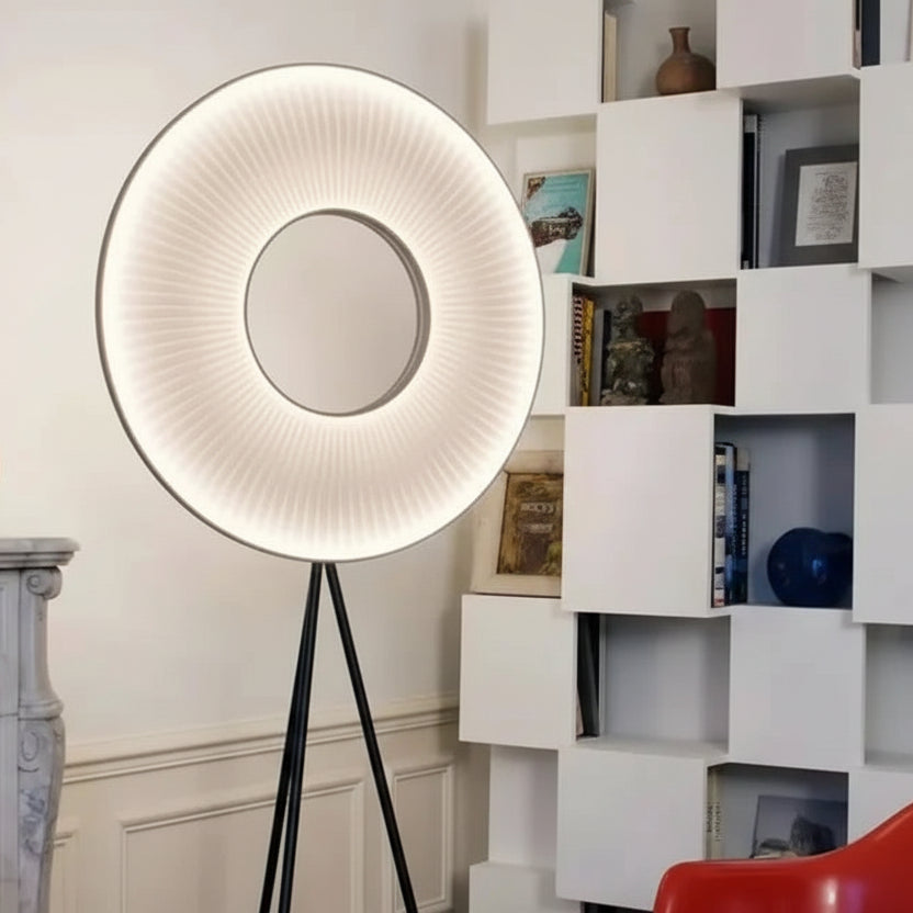 Fori Tripod Donut Pleated Floor Lamp | Celestre