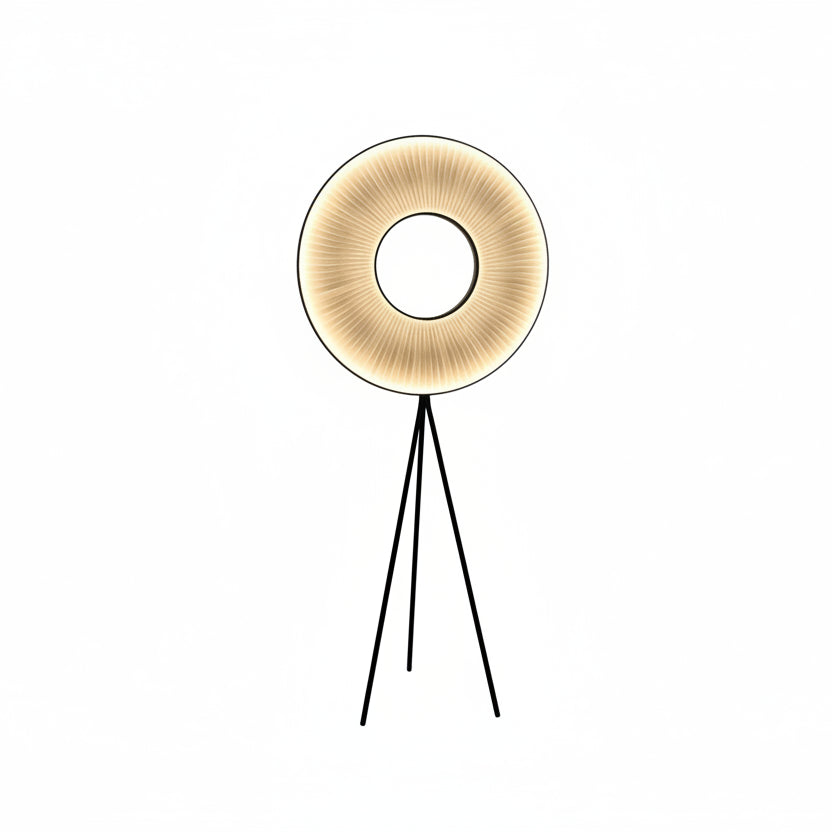 Fori Tripod Donut Pleated Floor Lamp | Celestre
