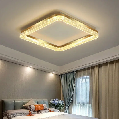 Nili Geometric LED Ceiling Light Gold Square | Celestre