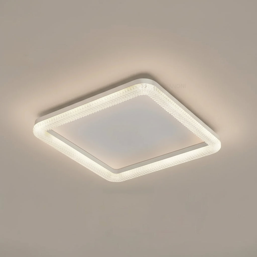 Nili Geometric LED Ceiling Light White Square | Celestre