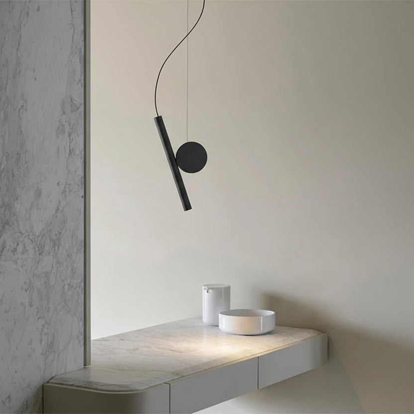 Joro Rod Disc Long Pendant Light Black | Celestre