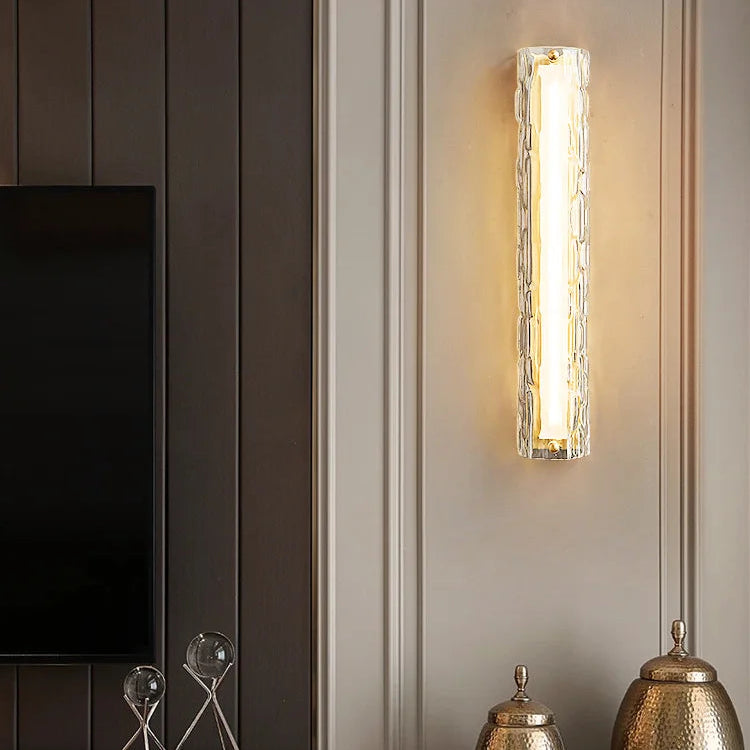 Tenu Long Textured Ice Wall Light | Celestre