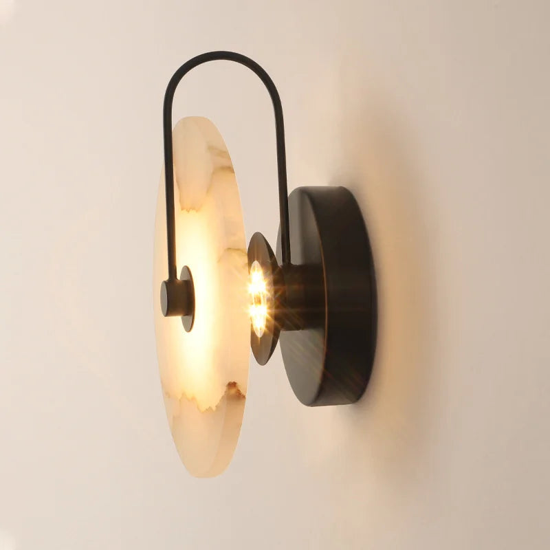 Tyrel Alabaster Wall Sconce Black | Celestre