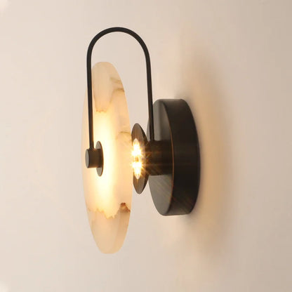 Tyrel Alabaster Wall Sconce Black | Celestre