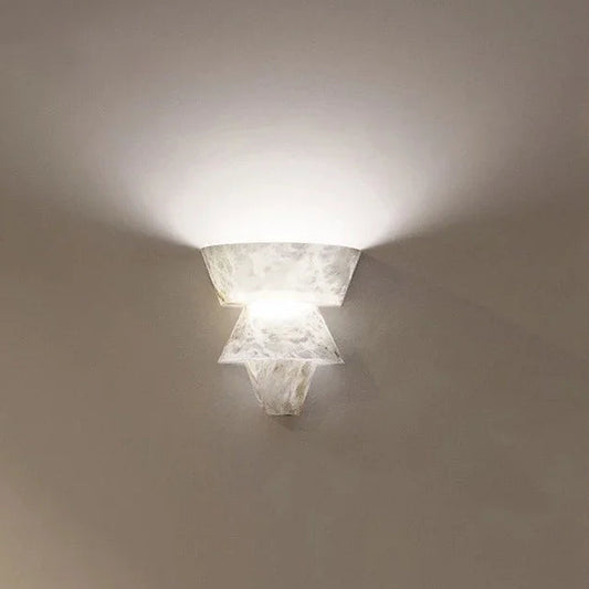 Runi Alabaster Layered Wall Light D 22 cm x H 23 cm | Celestre