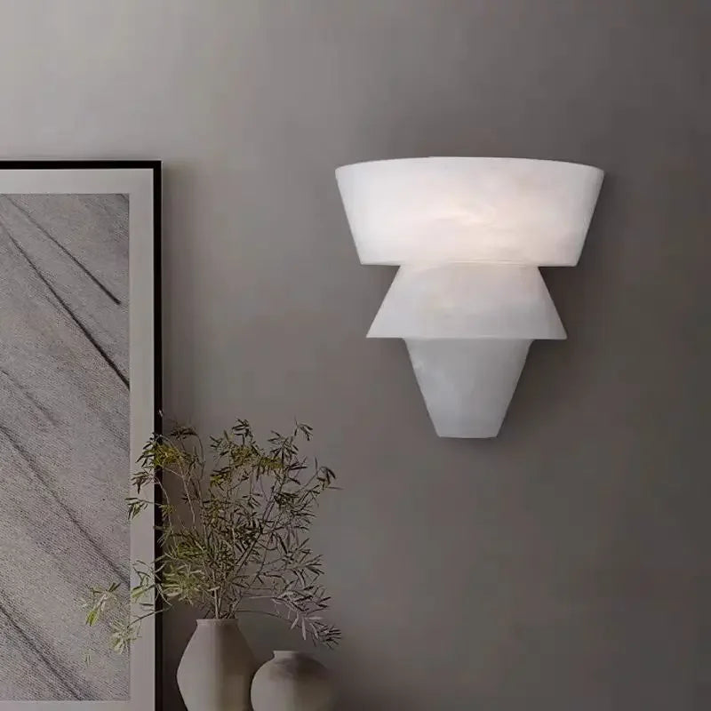 Runi Alabaster Layered Wall Light | Celestre