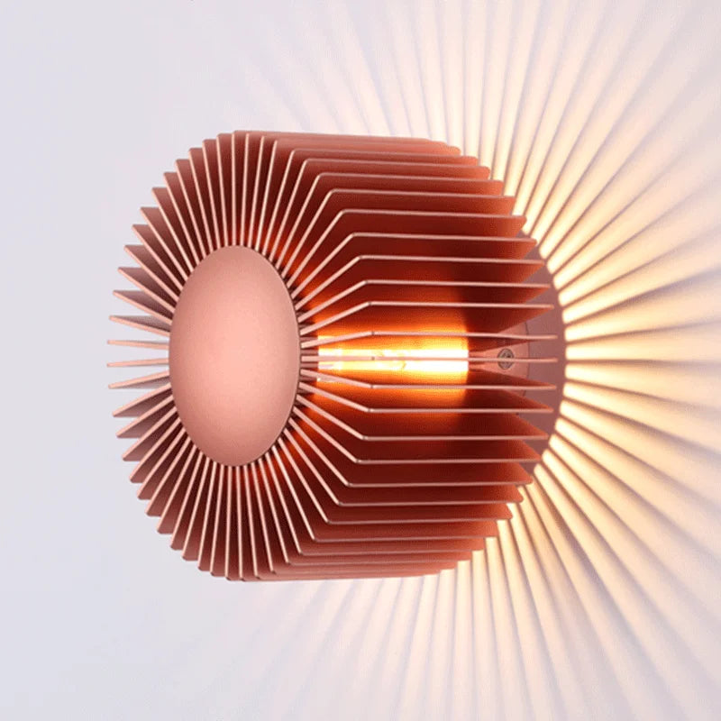 Aron Circular Sunburst Wall Light Rose Gold | Celestre