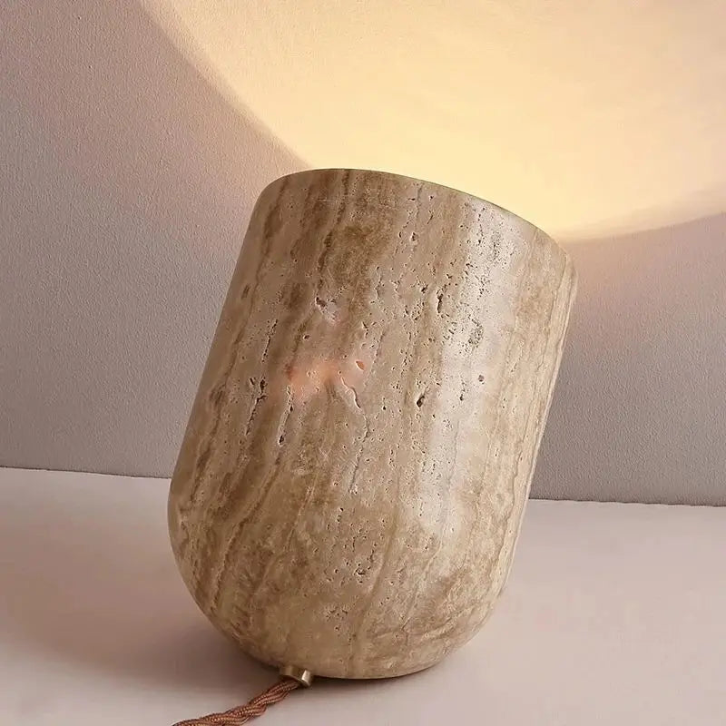 Sova Travertine Halo Table Lamp | Celestre