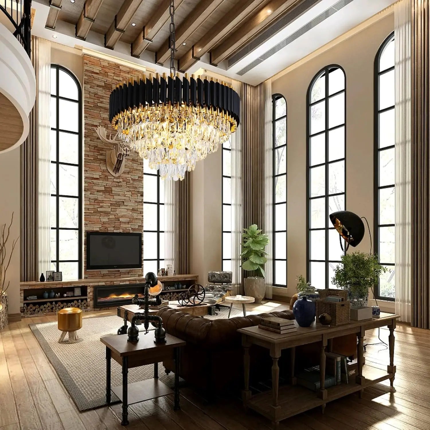 Lori Tiered Round Crystal Chandelier | Celestre