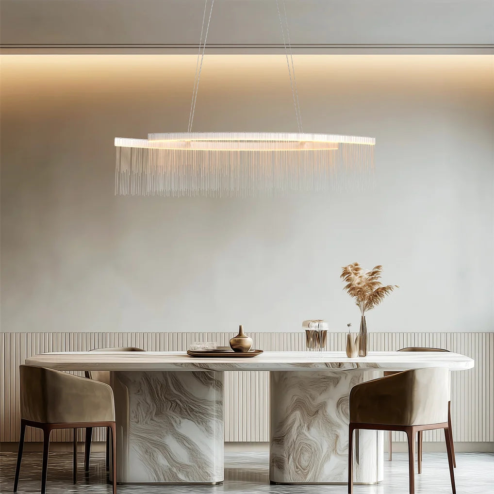 Jora Linear Fringe Chandelier L 90 cm | Celestre