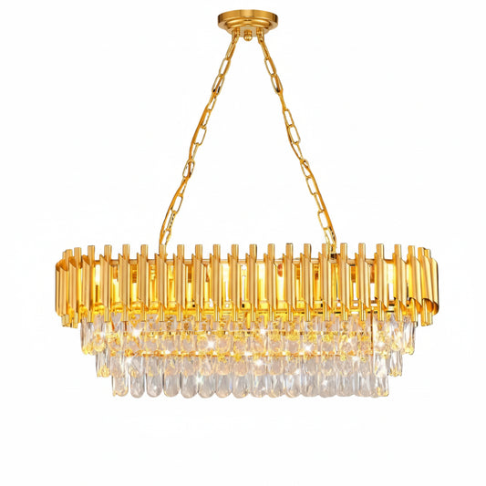 Lixa Rectangular Raindrop Crystal Chandelier | Celestre