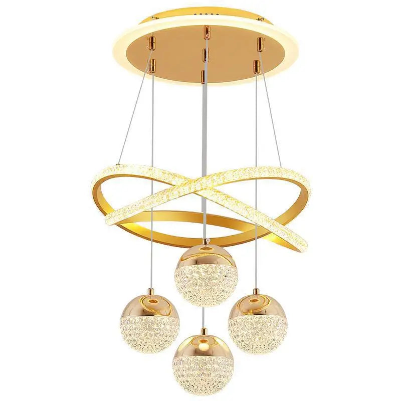 Iroa LED Ring Chandelier With Ball Pendants | Nordic Infinity Loop Halo ...