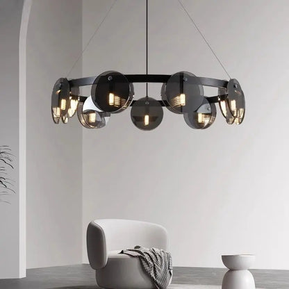 Liva Circular Orbiter Chandelier D80 cm | Celestre