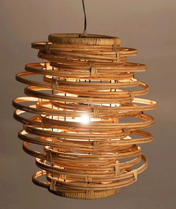 Tyzi Spiral Rattan Pendant Light D 35 cm | Celestre