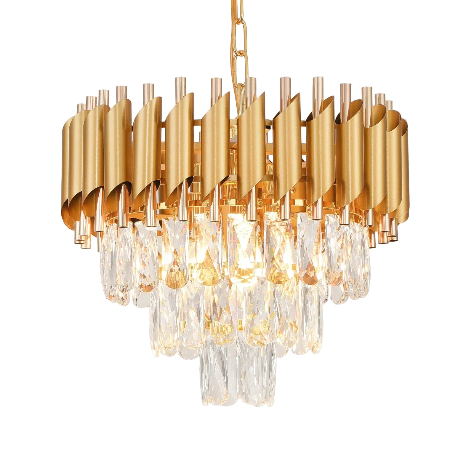 Pixa Round Tiered Crystal Chandelier | Celestre