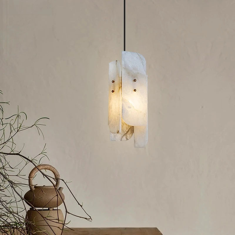Neza Slab Alabaster Pendant Light | Celestre