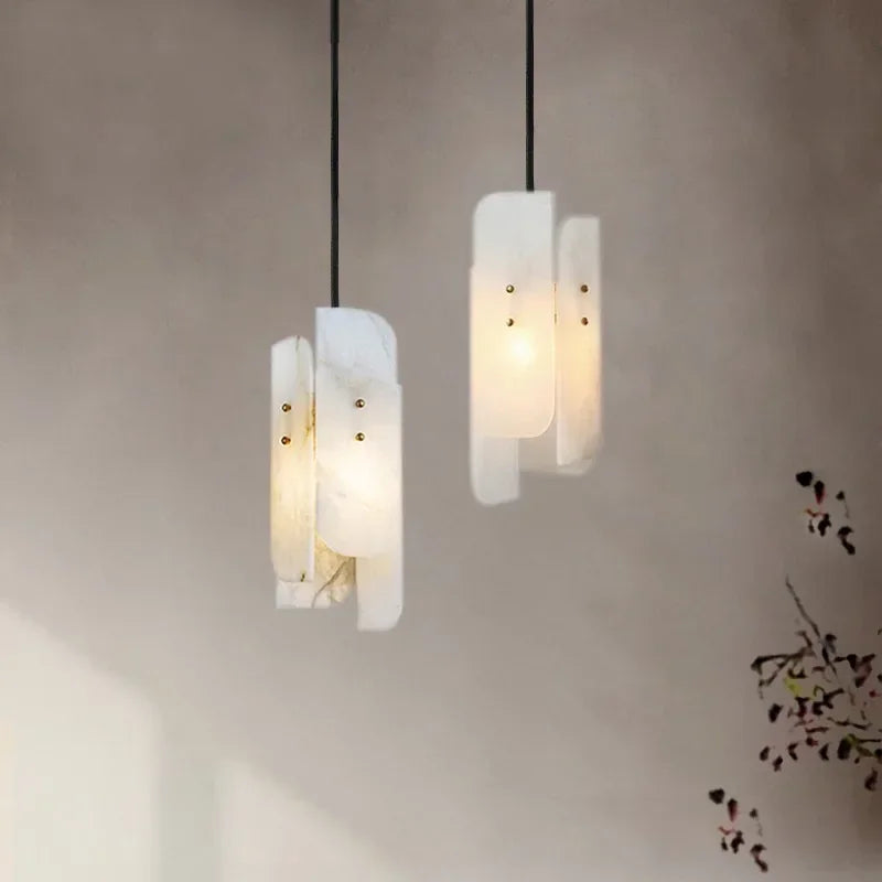 Neza Slab Alabaster Pendant Light | Celestre