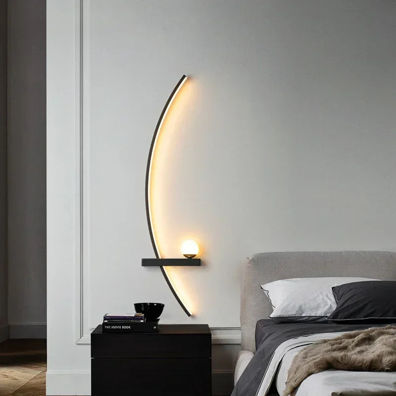 Lera Nordic Striped Wall Light Black | Celestre