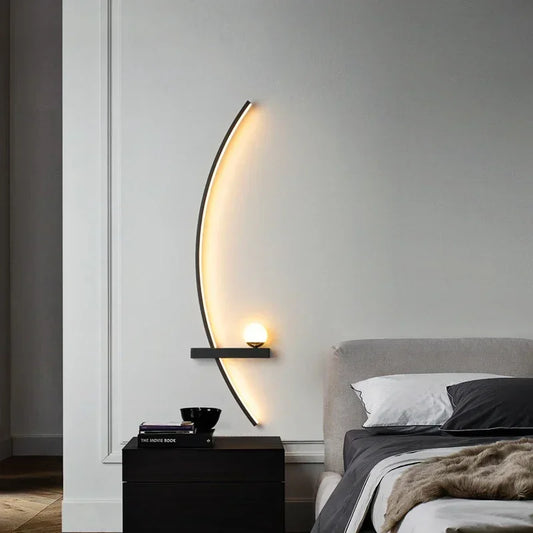 Lera Nordic Striped Wall Light Black | Celestre