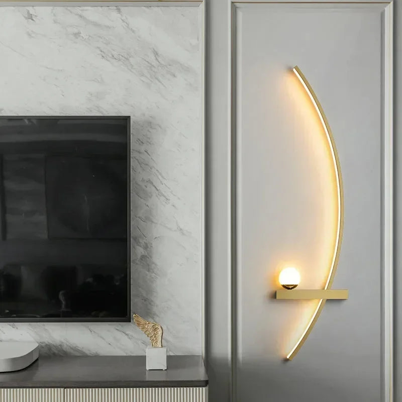 Lera Nordic Striped Wall Light Gold | Celestre