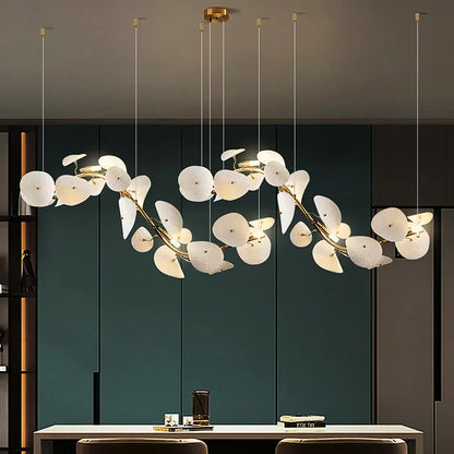 Cresta Linear Ceramic Lotus Chandelier 160cm | Celestre