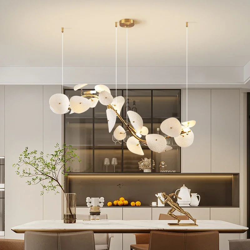 Cresta Linear Ceramic Lotus Chandelier 100cm | Celestre