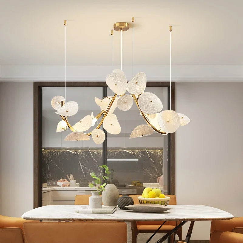 Cresta Linear Ceramic Lotus Chandelier 90cm | Celestre