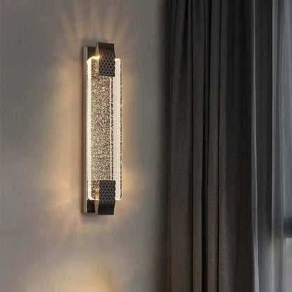 Auric Crystal Embellished Wall Light Black | Celestre