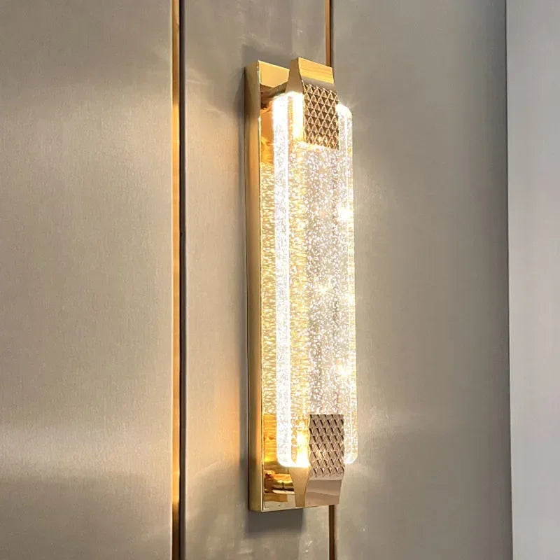 Auric Crystal Embellished Wall Light Gold | Celestre