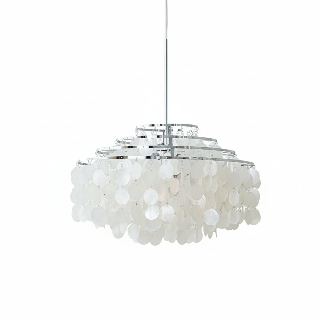Evell Round Shell Chandelier Four Layers-D60cm Silver | Celestre