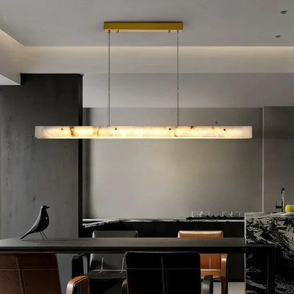 Luno Alabaster Linear Chandelier L 120cm | Celestre